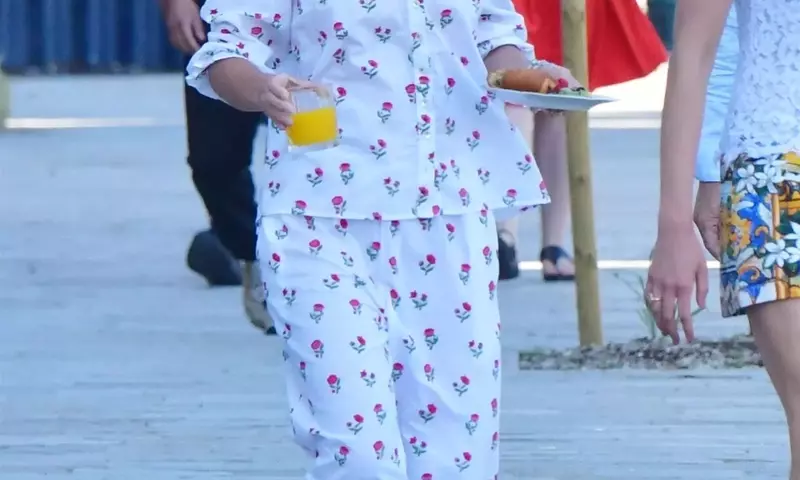 Emma Watson's Effortlessly Chic Pajama Ensemble in Venice
