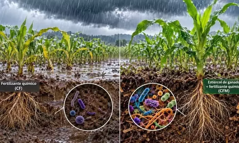 Estiércol y fertilización: Un escudo para el maíz frente a lluvias torrenciales